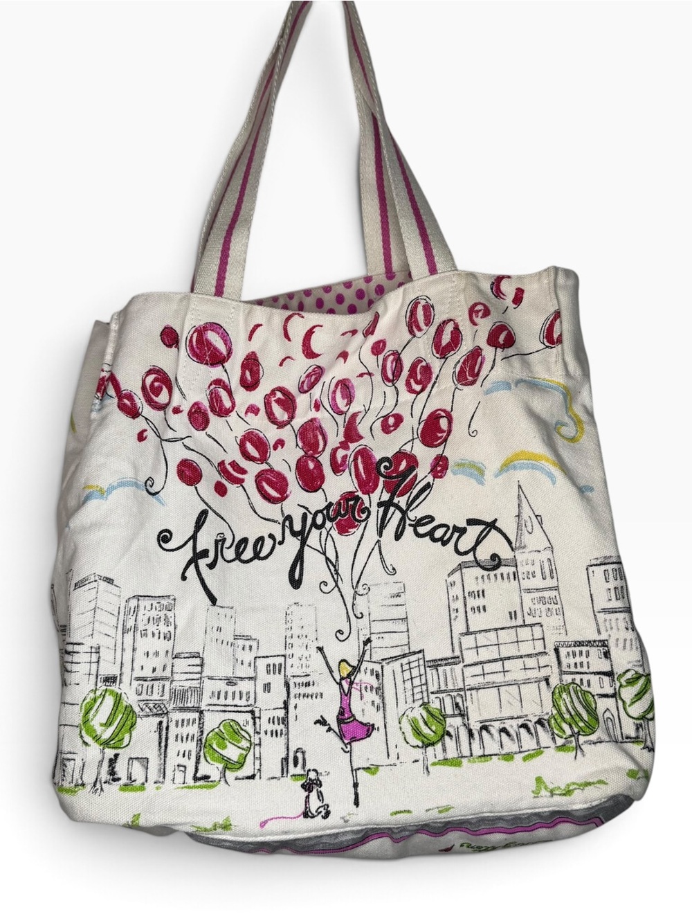 Brighton XL Free Your Heart Balloon Graphic Canvas Tote